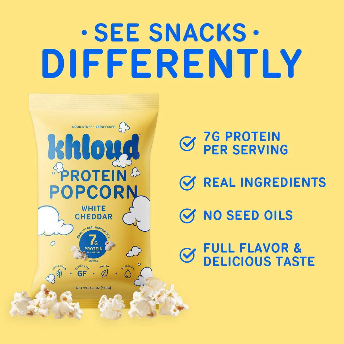Khloud Protein Popcorn serving bowl ready for sharing at home