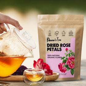 Khwan's Tea rose petals close-up showing natural color and delicate aroma