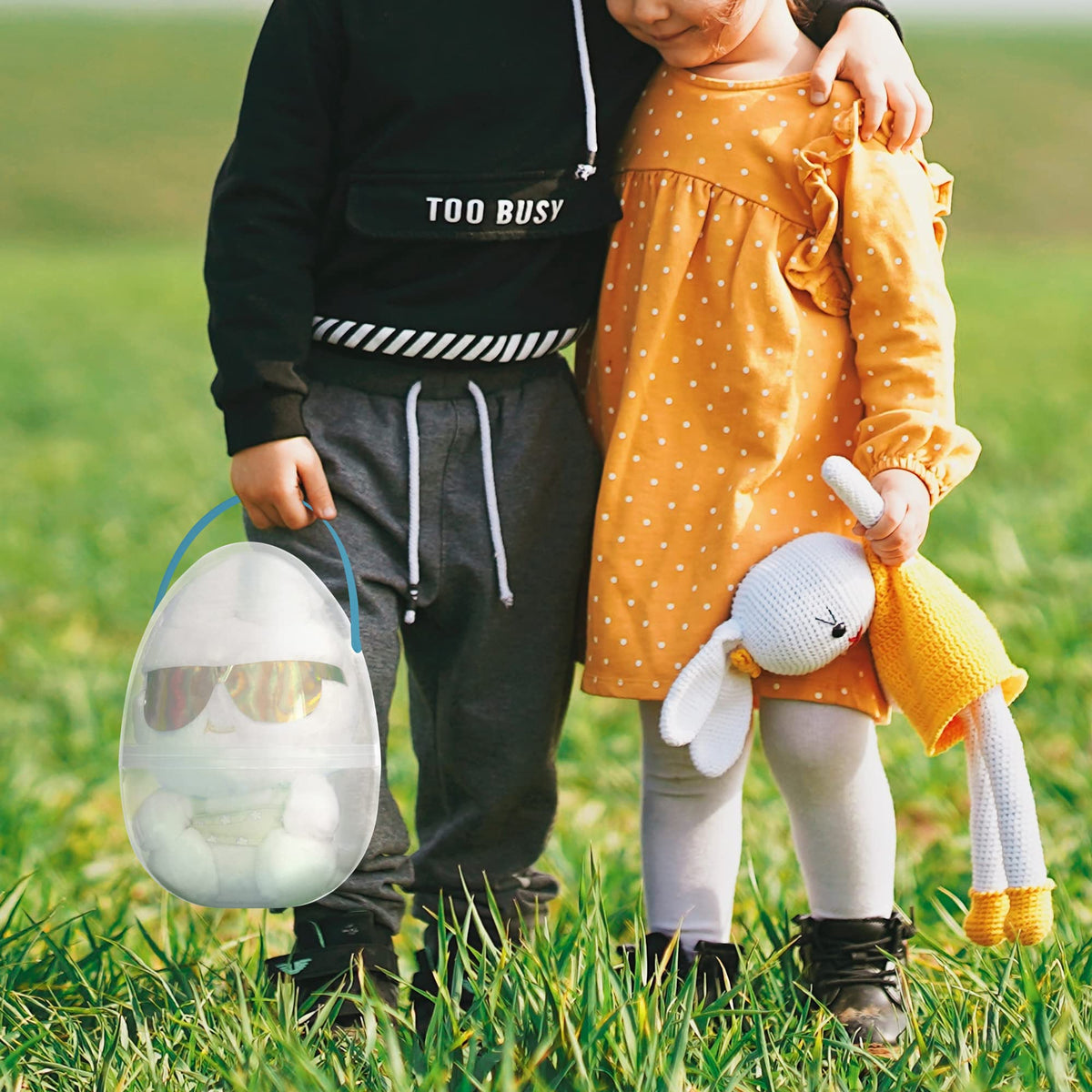 Ki Store Easter egg hunt basket set in multiple colors