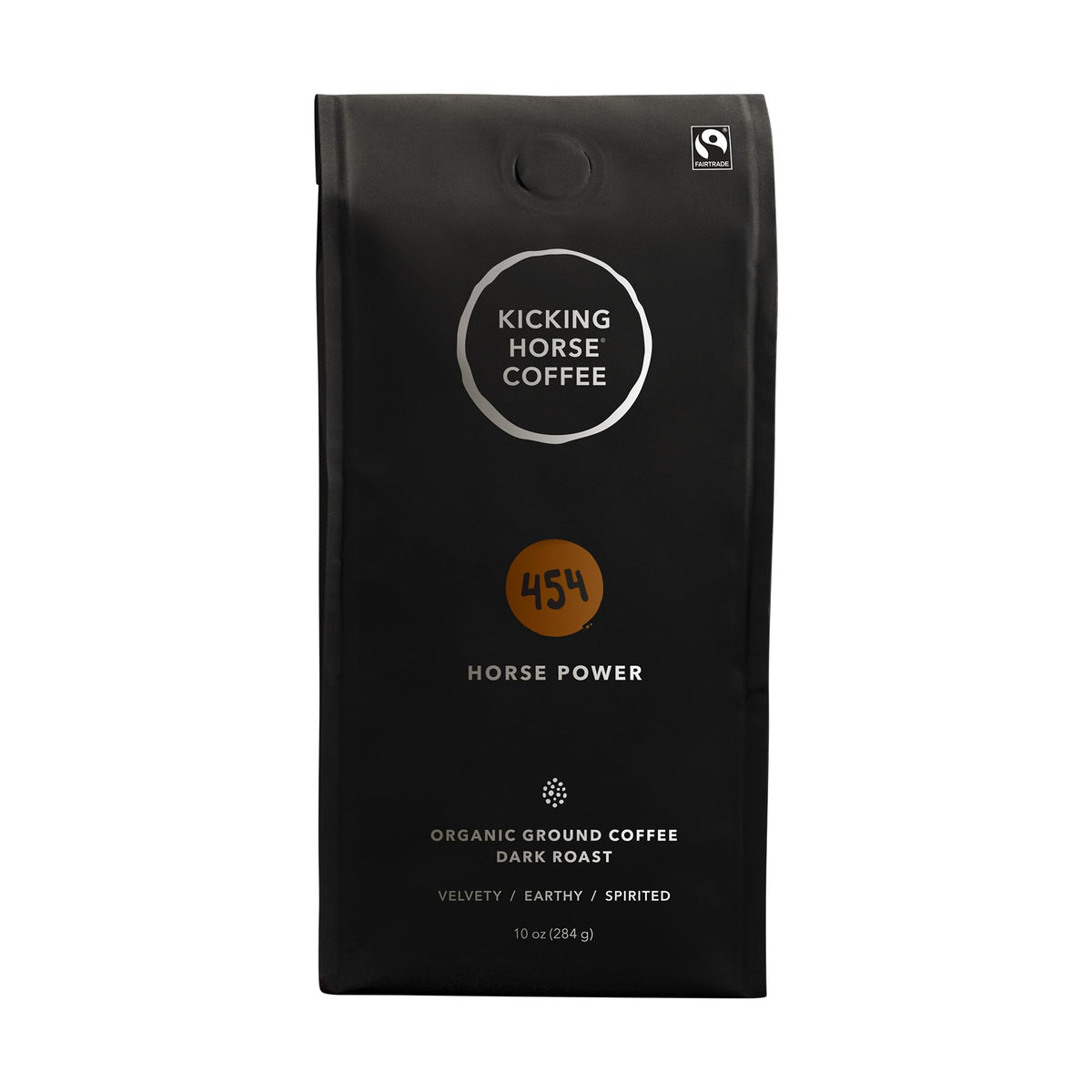 Kicking Horse 454 Horse Power ground coffee with bold aroma for rich, energized mornings.
