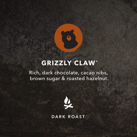 Kicking Horse Grizzly Claw whole bean bag ready for rich brew.
