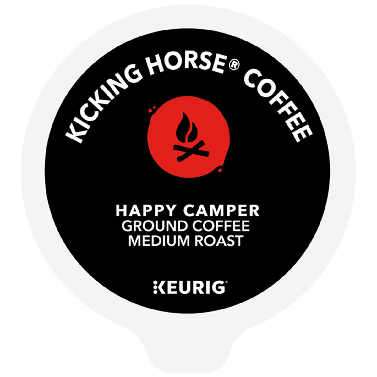 Kicking Horse Happy Camper fresh roast beans imply quality and rich flavor.