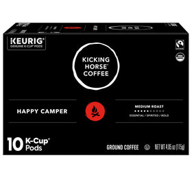 Kicking Horse Happy Camper overhead pack demonstrates convenient single-serve brewing.