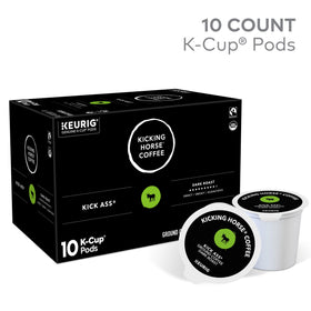 Kicking Horse Kick Ass K-Cup pod close-up reveals rich roast and aroma
