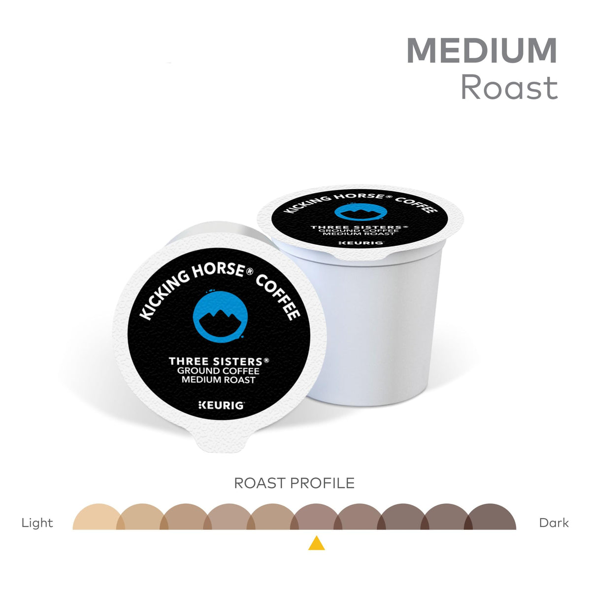 Kicking Horse Three Sisters aroma shot shows dried fruit and milk chocolate.