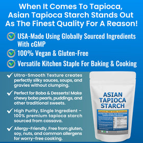 Kidney Restore tapioca flour label close-up showing purity.