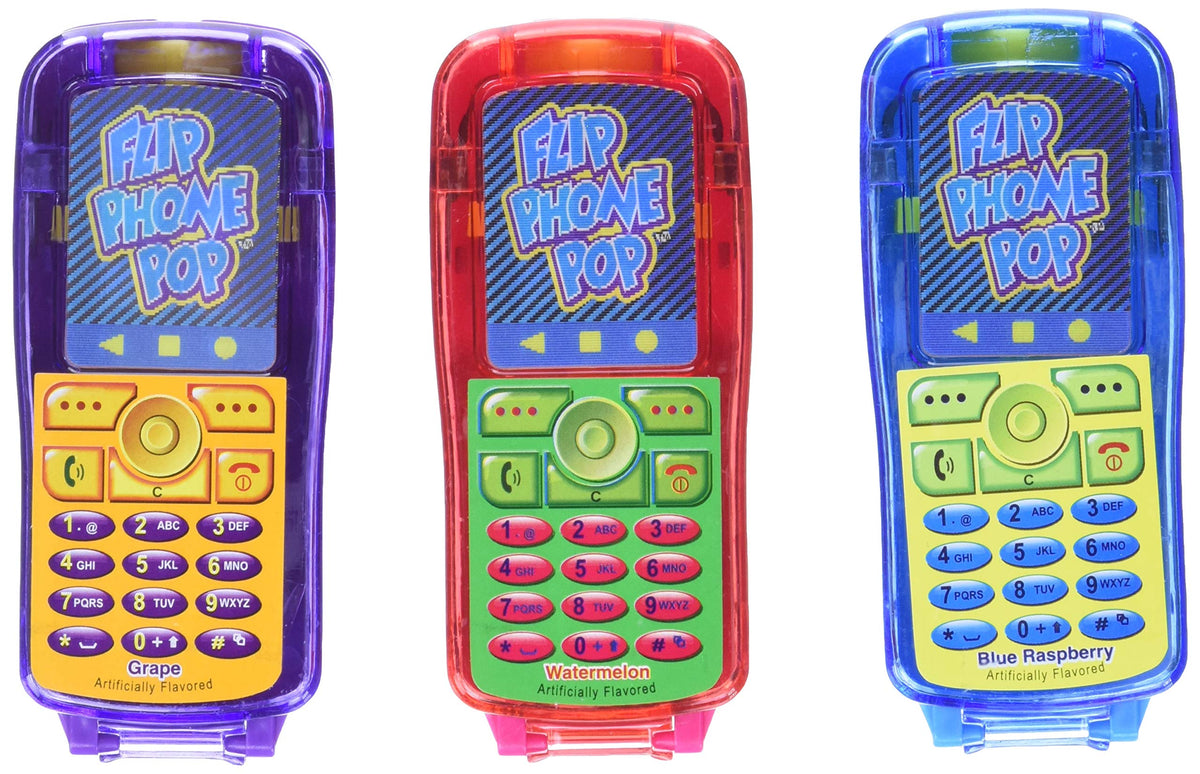 Kidsmania Flip Phone Pop 12-count pack ready for sharing at a party.