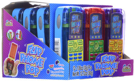 Kidsmania Flip Phone Pop blue raspberry flavor offers tangy finish.