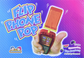 Kidsmania Flip Phone Pop watermelon flavor suggests refreshing sweetness.