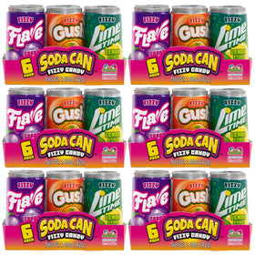Kidsmania mini soda can fizzy candy pack with six packs, ideal for sharing.