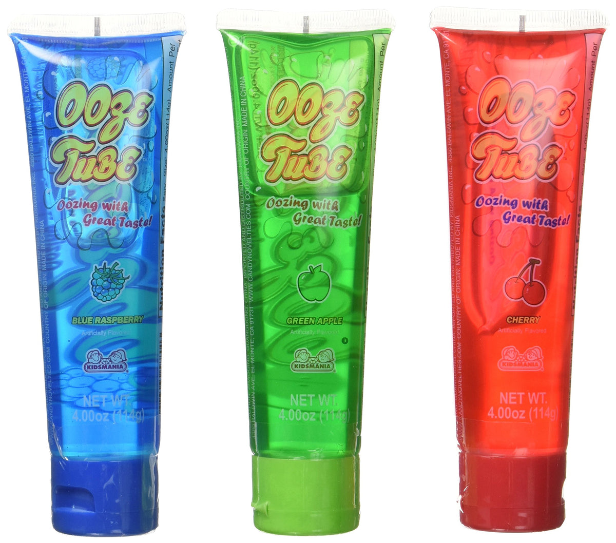 Kidsmania Ooze Tube Cherry—burst of flavor for celebrations and snacks.