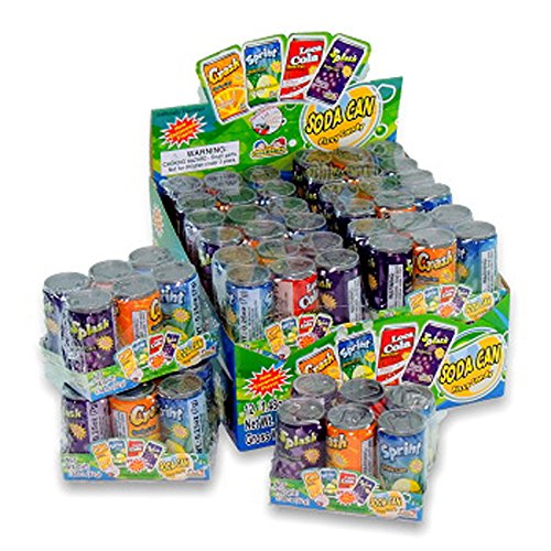 Kidsmania soda can fizzy candy orange flavor can, perfect for party favors.
