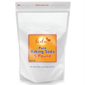 KIDU Baking Soda 5-Lb bulk bag for versatile cleaning and deodorizing tasks.