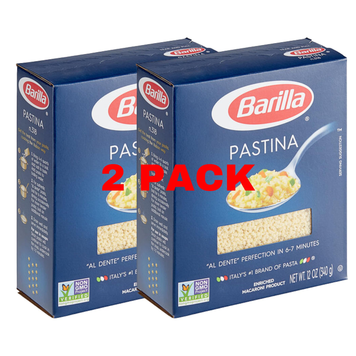 KIDU Barilla Pastina Pasta front view packaging, ideal for quick meals.
