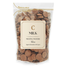 KIDU Merckens chocolate melting wafers bulk bag milk 2lb for easy, glossy coating.