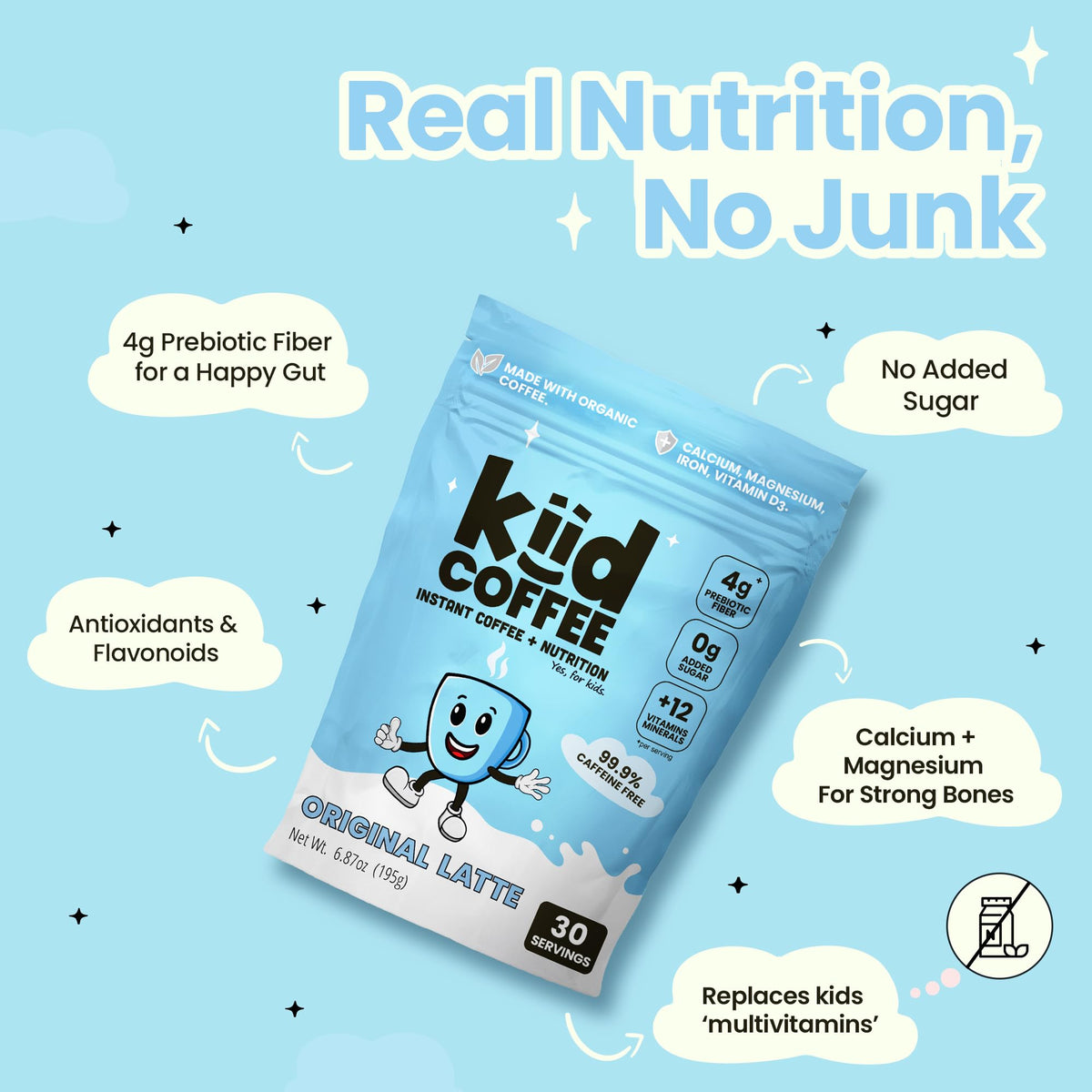 Kiid Coffee Choco Latte powder as a tasty hot chocolate alternative