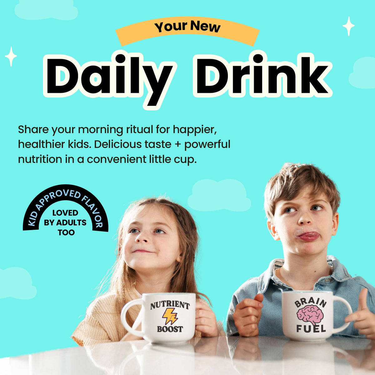 Kiid Coffee scoop included for easy kid-friendly servings.