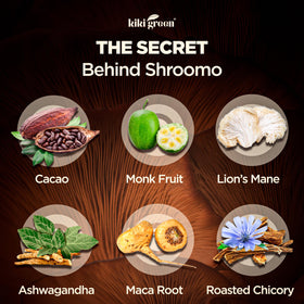 KIKI Green Shroomo ashwagandha blend enhances balance during busy days.