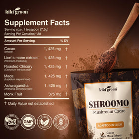 KIKI Green Shroomo ceremonial cacao cup steams inviting a ritual.
