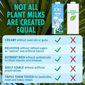 Kiki Milk dairy-free, gluten-free option for special diets.
