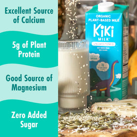 Kiki Milk gluten-free and dairy-free pack communicates allergy-friendly options.