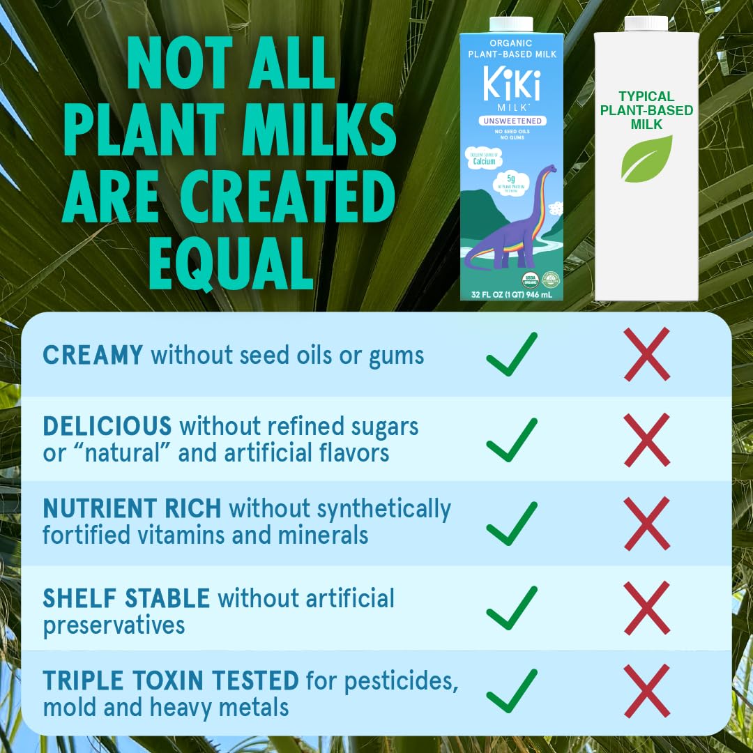 Kiki Milk organic certification seal reinforces trust in glyphosate-free farming.