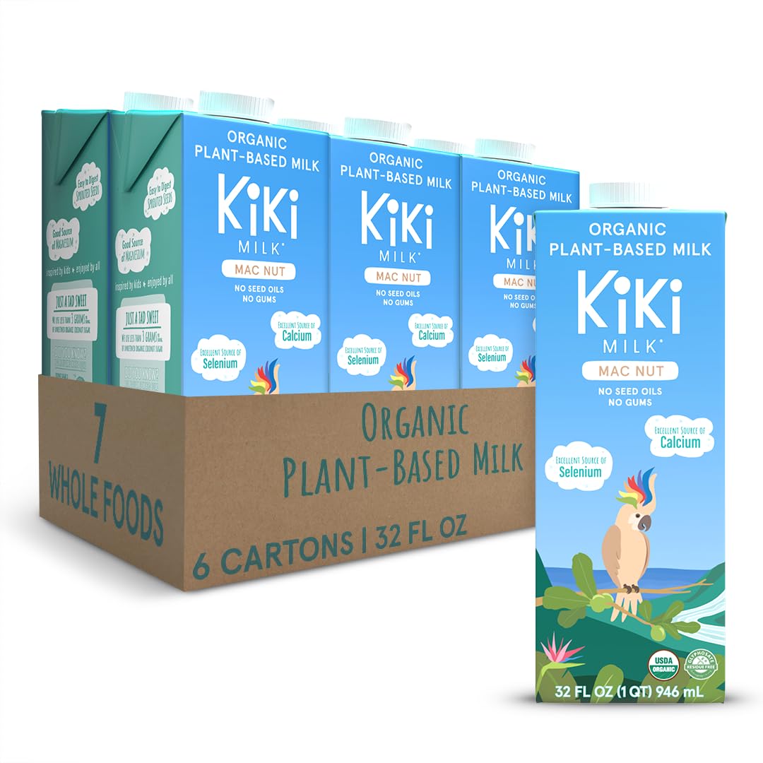 Kiki Milk bottle shows creamy plant-based milk for everyday enjoyment.