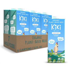 Kiki Milk bottle shows creamy plant-based milk for everyday enjoyment.