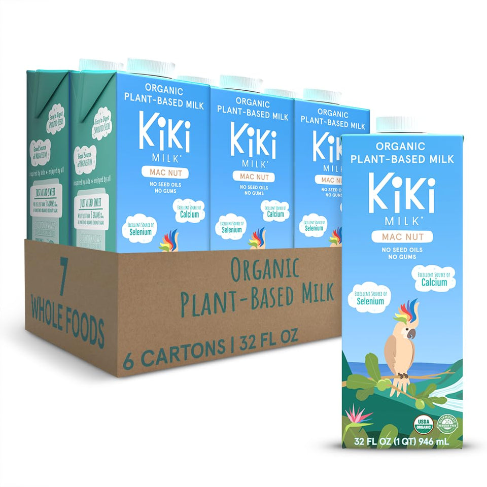 Kiki Milk bottle shows creamy plant-based milk for everyday enjoyment.