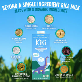 Kiki Milk shelf-stable packaging demonstrates pantry-friendly convenience.