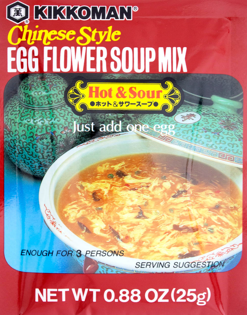 Kikkoman Egg Flower Soup Mix Hot and Sour pack of 12 for quick meals