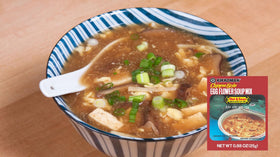 Kikkoman Egg Flower Soup Hot and Sour ready-to-serve bowl perfect for fast dinners