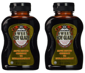 Kikkoman glaze soy sweet sauce bottle close-up, glossy finish for everyday meals