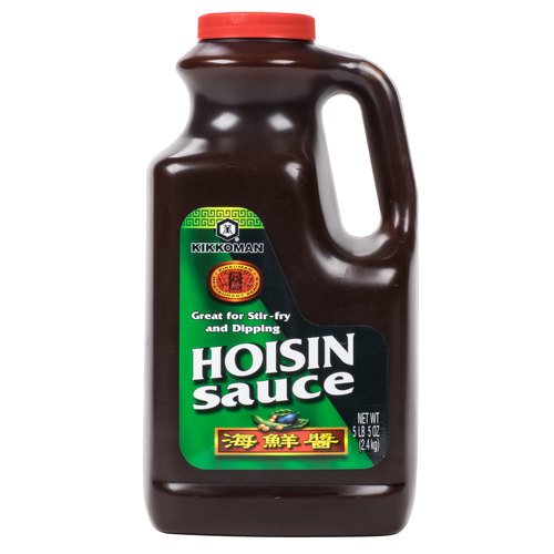 Kikkoman Hoisin Sauce bottle pour for glaze and dipping, ideal for quick weeknight meals.