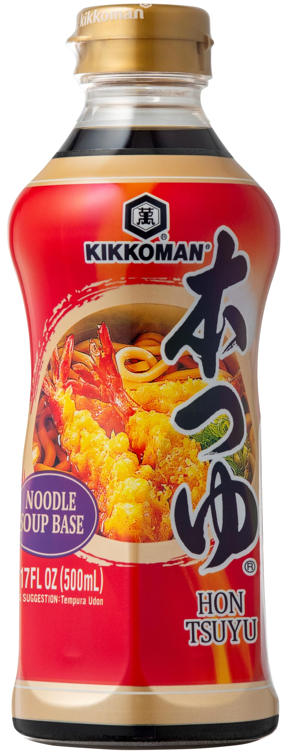 Kikkoman Hon Tsuyu bottle pour shows multipurpose base for noodles and tempura dipping
