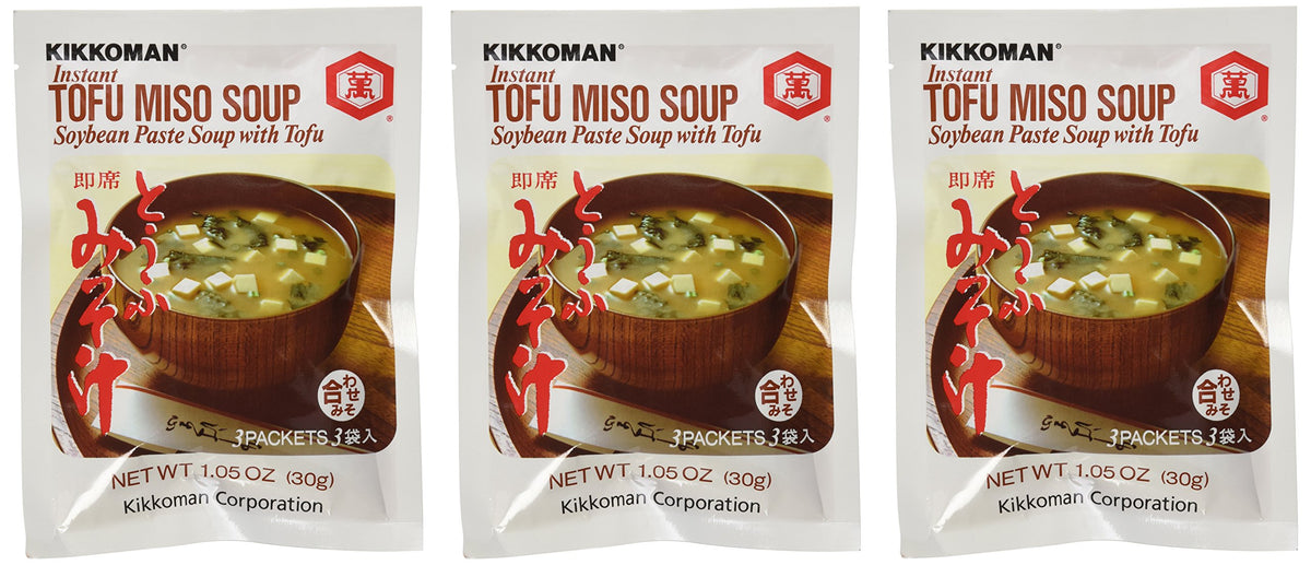 Kikkoman instant tofu miso soup with tofu: convenient, comforting umami in minutes.