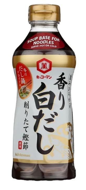 Kikkoman Kaori Shiro Dashi bottle front view for quick noodle broths