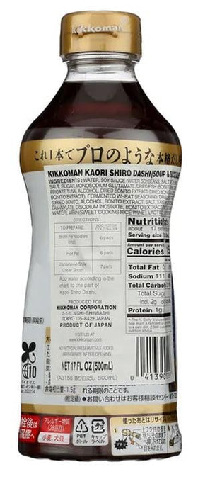 Kikkoman Kaori Shiro Dashi with noodles bowl and glossy broth