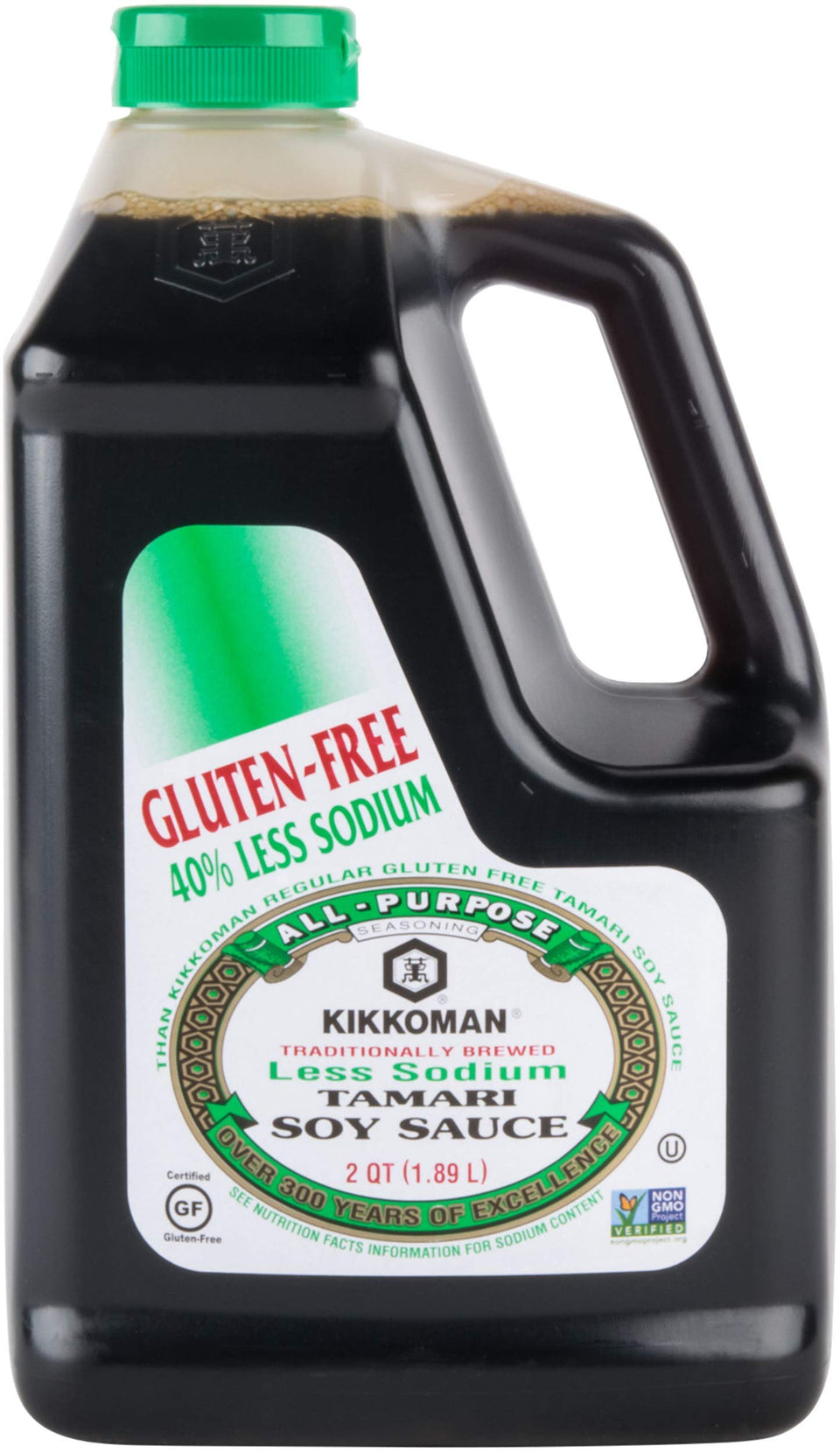 Kikkoman less sodium gluten-free tamari bottle pour over stir-fry