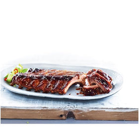 Kikkoman Less Sodium Soy Sauce marinated meat ready for cooking.