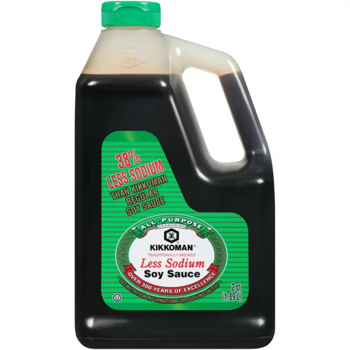 Kikkoman Lite Soy Sauce bottle 64 oz ready for kitchen use