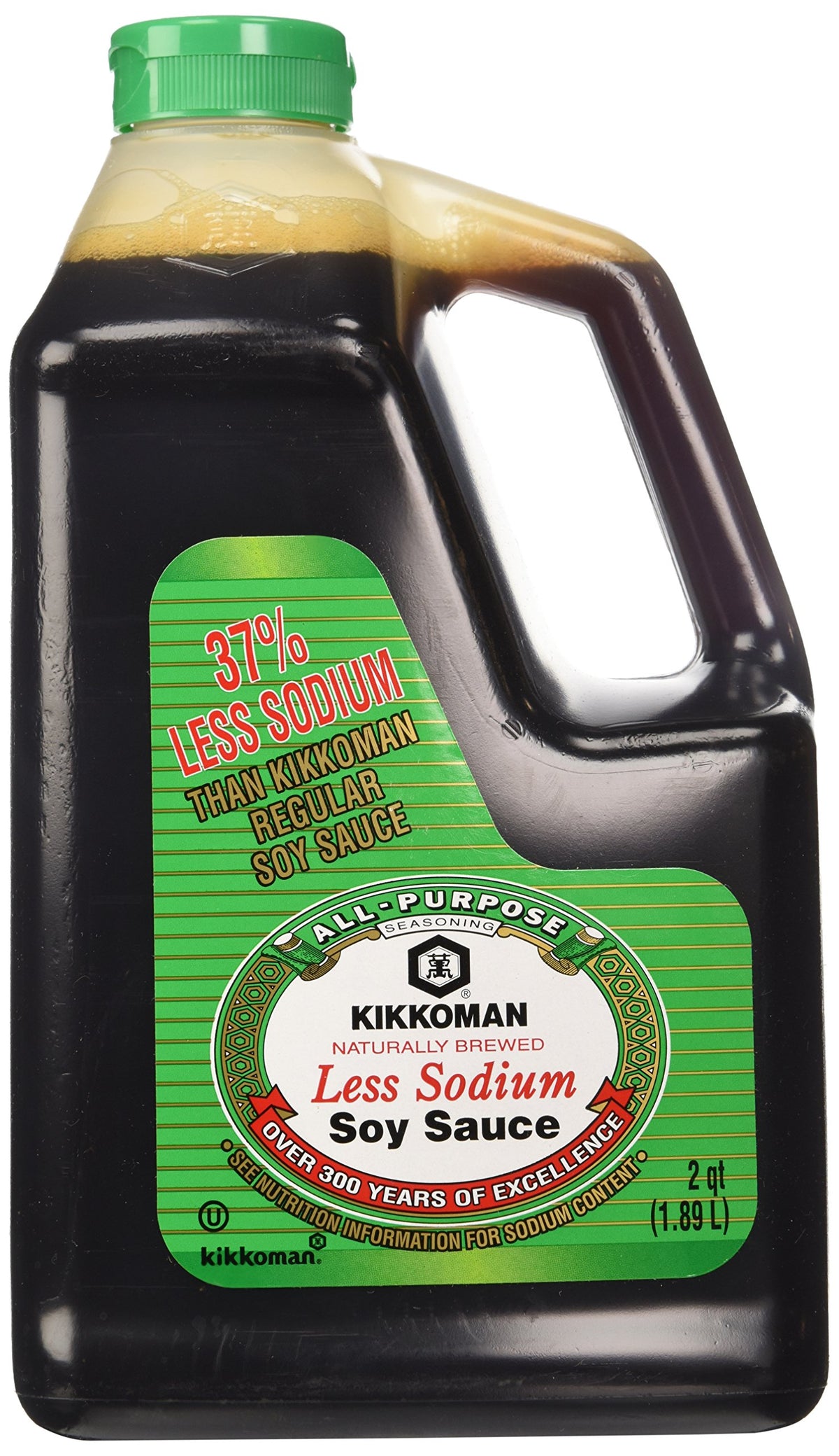 Kikkoman Lite Soy Sauce bottle 64oz, delivering lighter-sodium flavor to marinades, stir-fries, and gravies.