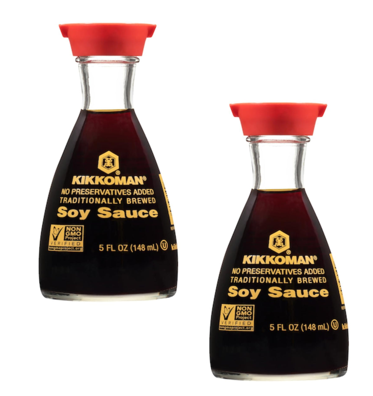 Kikkoman pack-2-bottles on counter for versatile cooking