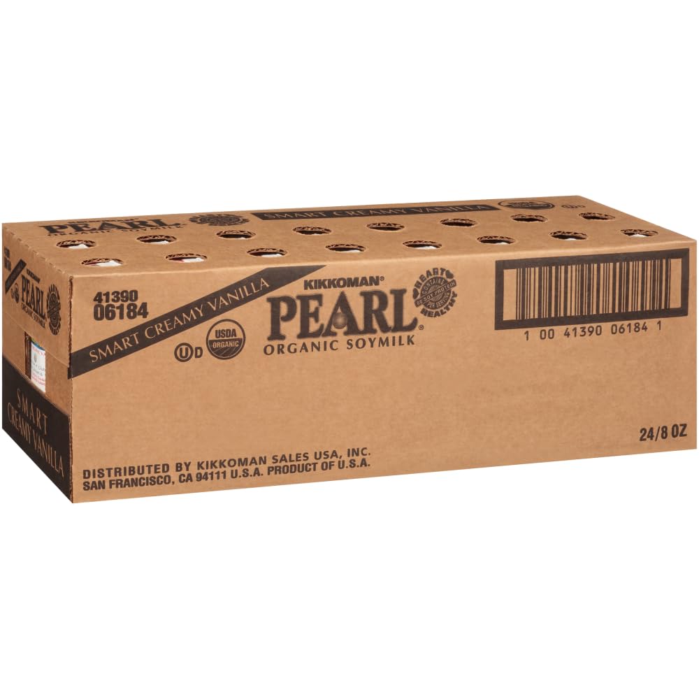 Kikkoman Pearl Organic Smart Creamy Vanilla Soymilk kosher certification on label.