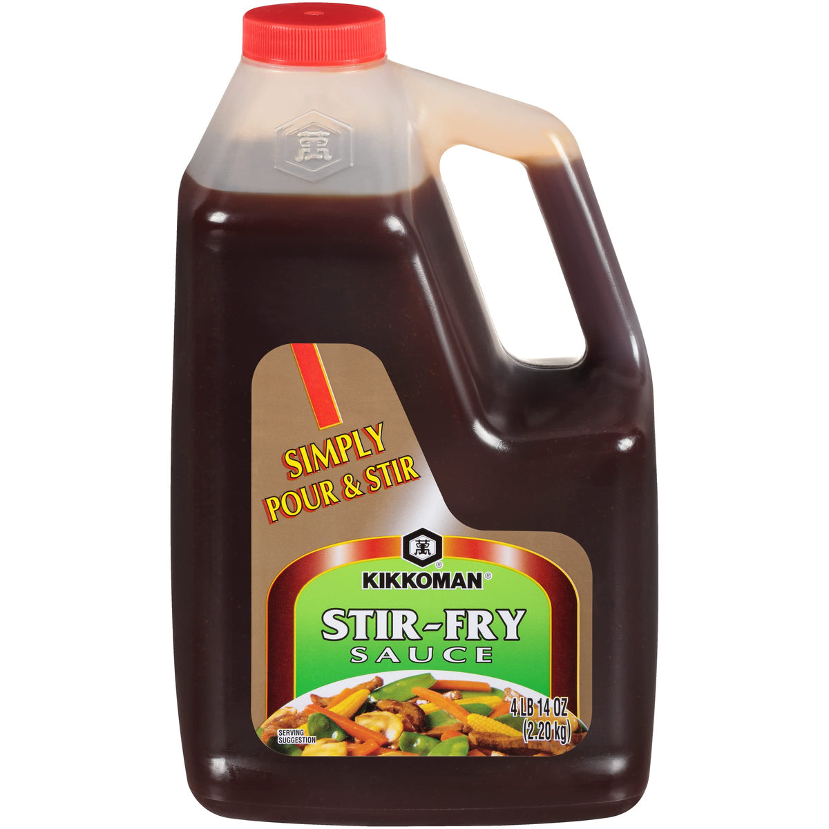 Kikkoman stir fry sauce pouring action for instant flavor