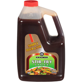 Kikkoman stir fry sauce pouring action for instant flavor
