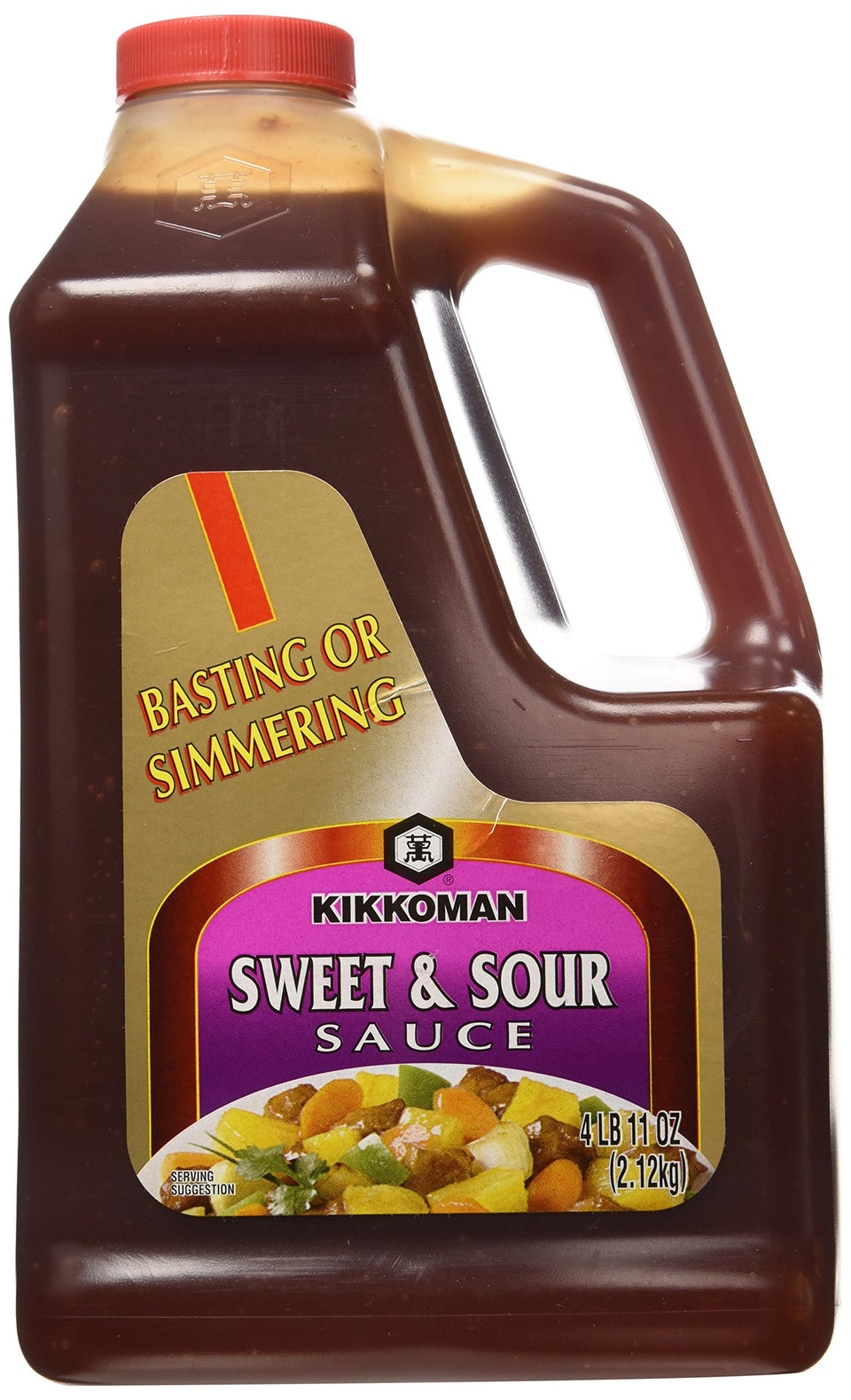 Kikkoman Sweet & Sour Sauce bottle for glazing and simmering.