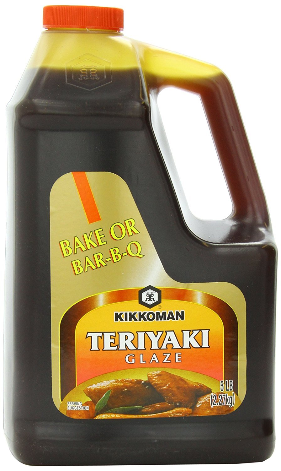 Kikkoman Teriyaki Glaze bottle ready to glaze meats for a glossy finish.