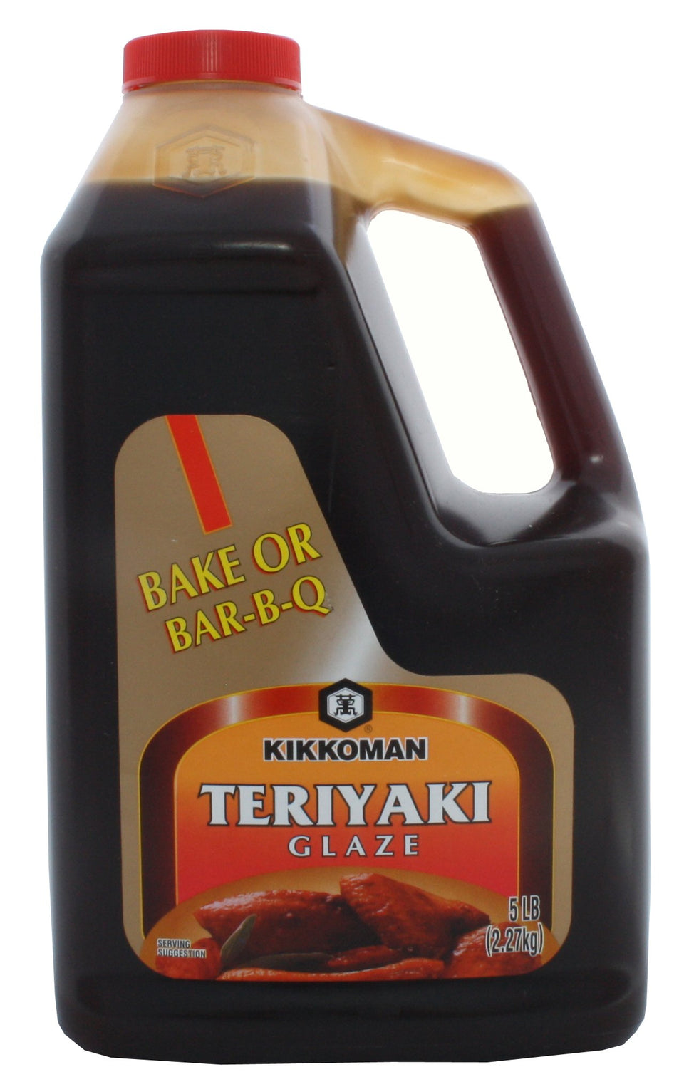 Kikkoman Teriyaki Glaze bottle for quick glaze on meats and seafood, saving prep time.