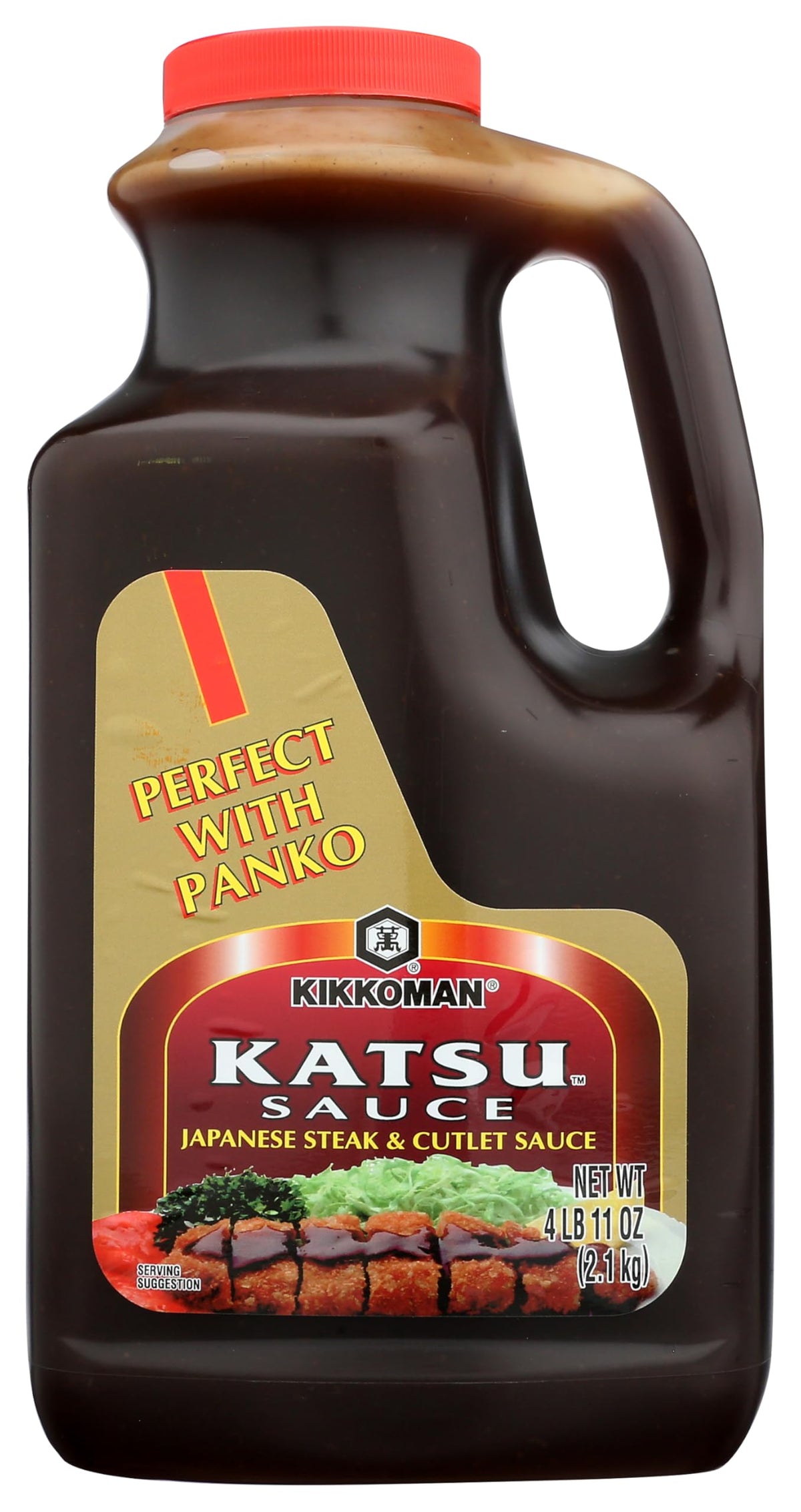 Kikkoman Tonkatsu Sauce bottle pour highlights tart, fruity balance for pork and poultry